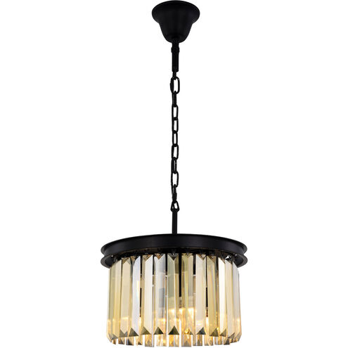 Sydney 3 Light 16 inch Matte Black Pendant Ceiling Light, Urban Classic