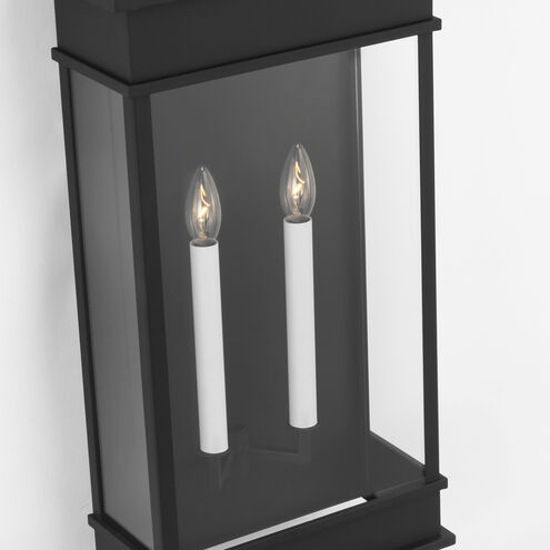 C&M by Chapman & Myers Cupertino 2 Light 19.13 inch Textured Black Outdoor Wall Lantern