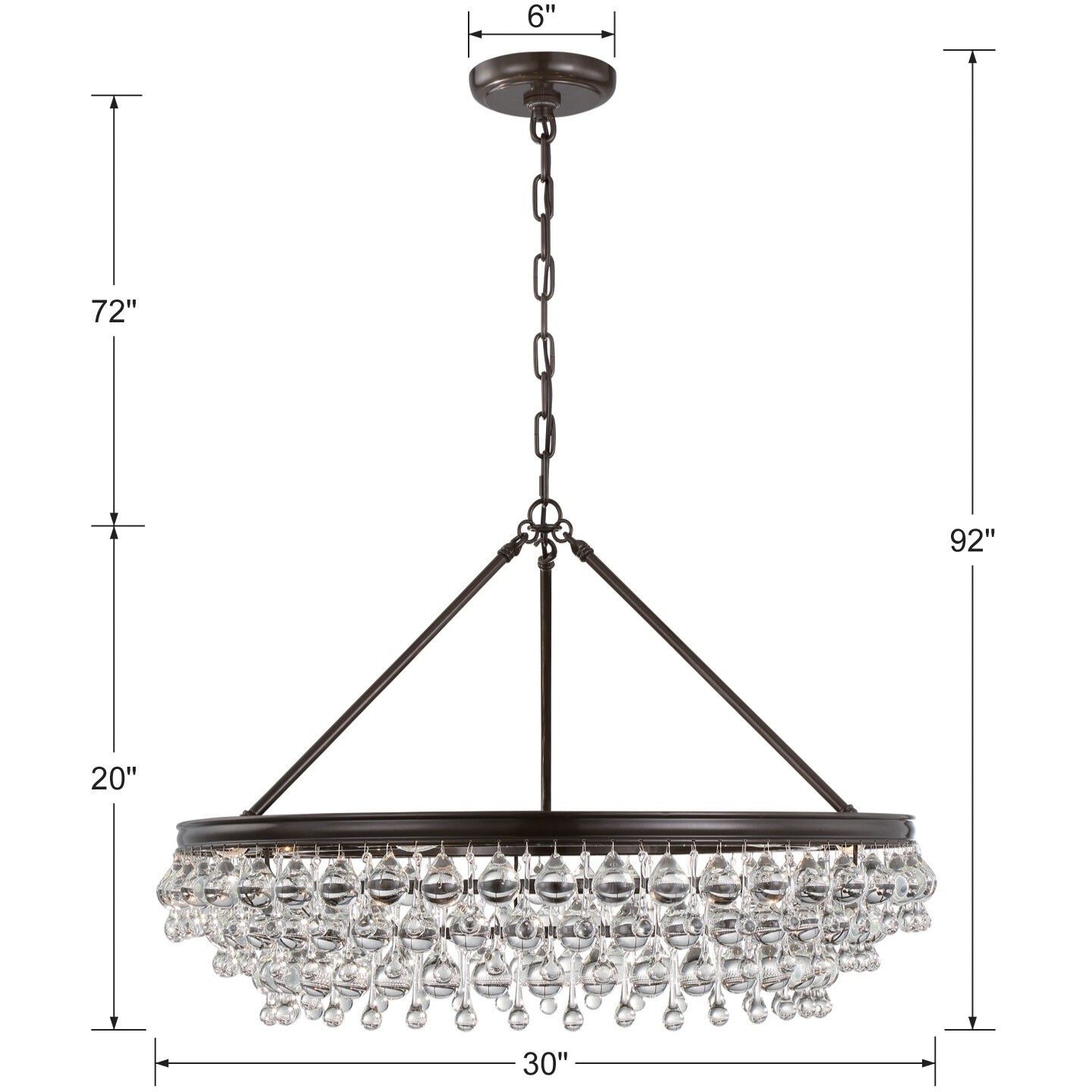 Crystorama 275-VZ Calypso 6 Light 30 inch Vibrant Bronze