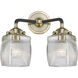 Nouveau Colton 2 Light 14 inch Black Antique Brass Bath Vanity Light Wall Light, Nouveau