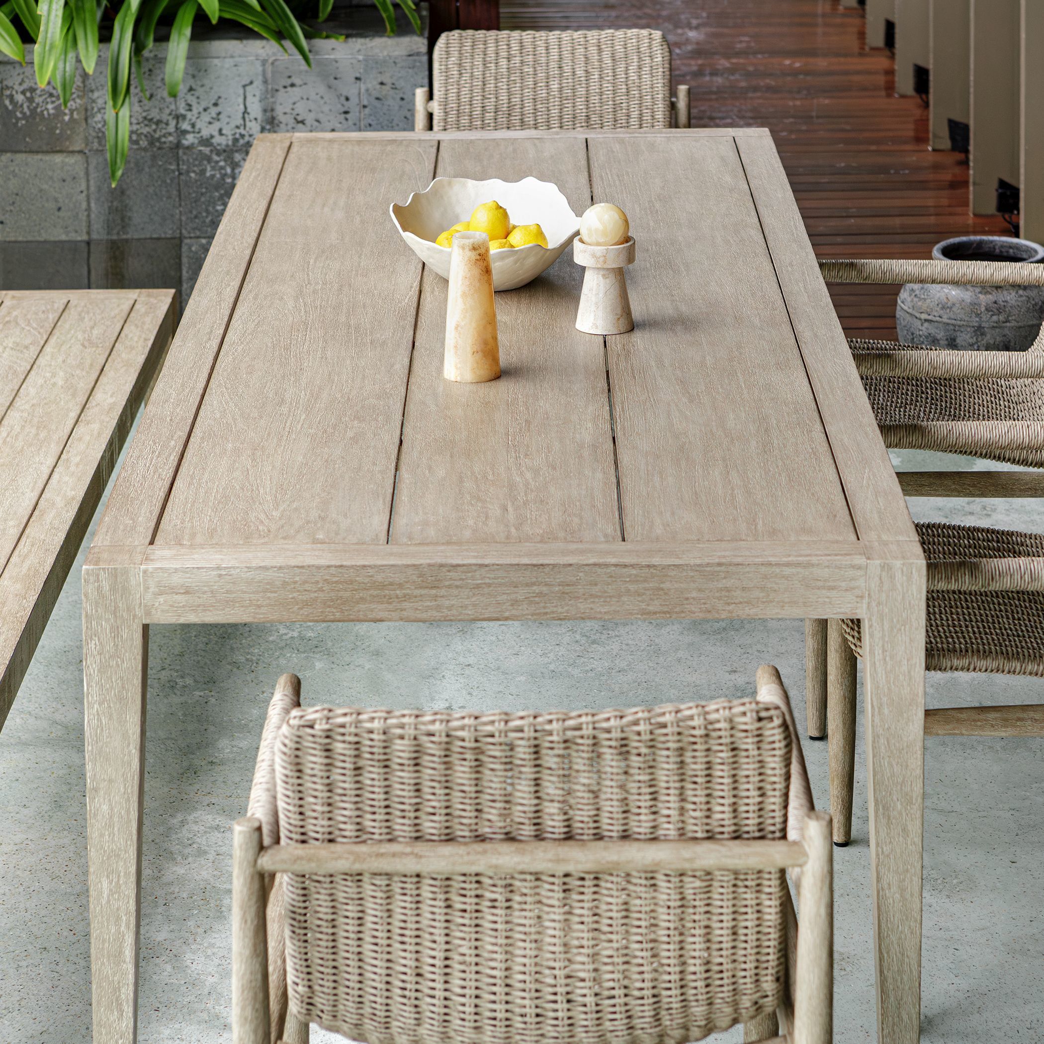 Kirkham 92 X 29.75 inch Cerused Wheat Outdoor Dining Table