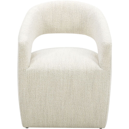 Barrow White Mist Dining Chair, Rolling