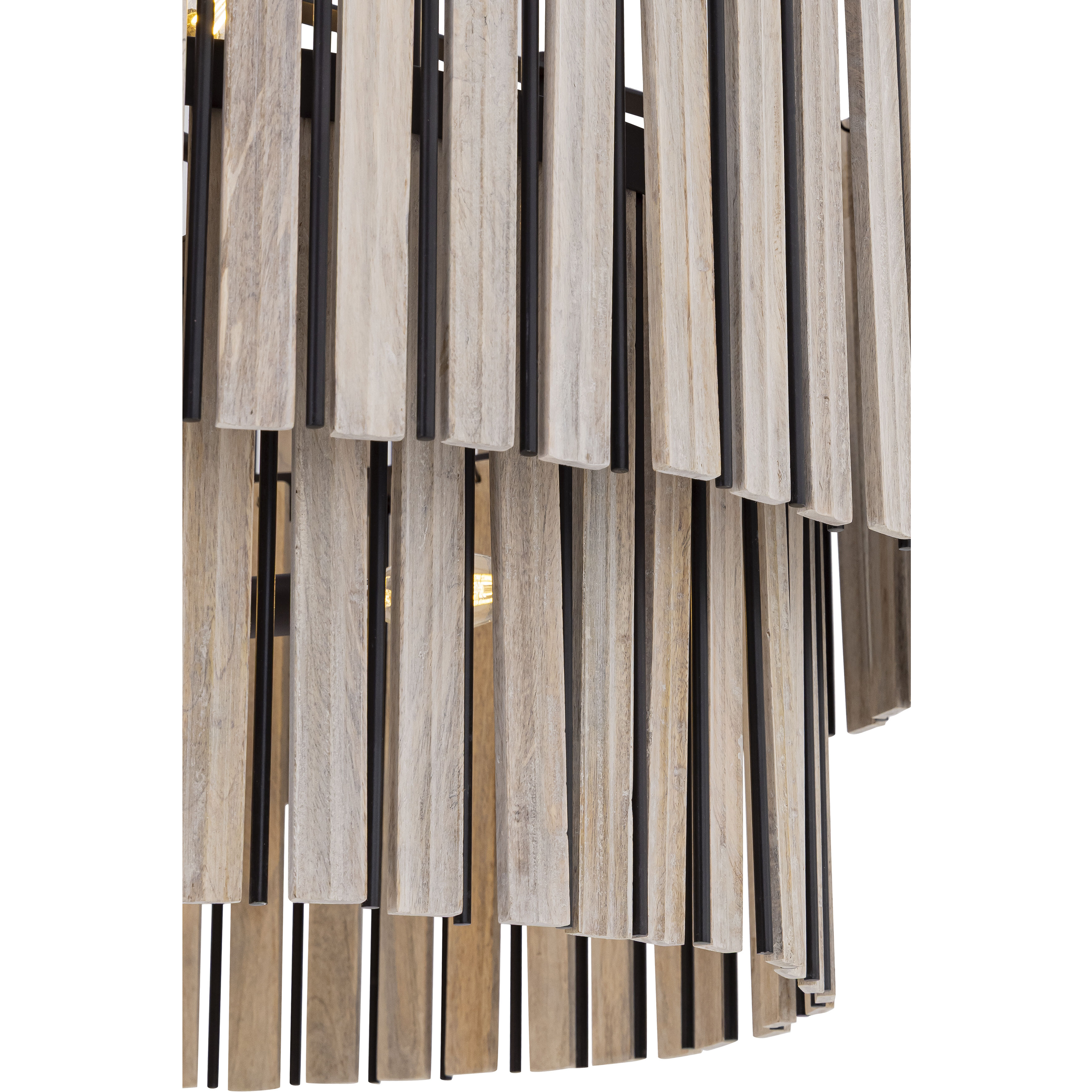Esbelta 6 Light 30.25 inch Dark Bronze and Whitewashed Wood Pendant Ceiling Light