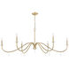 Toussant 6 Light 63 inch Modern Gold Chandelier Ceiling Light