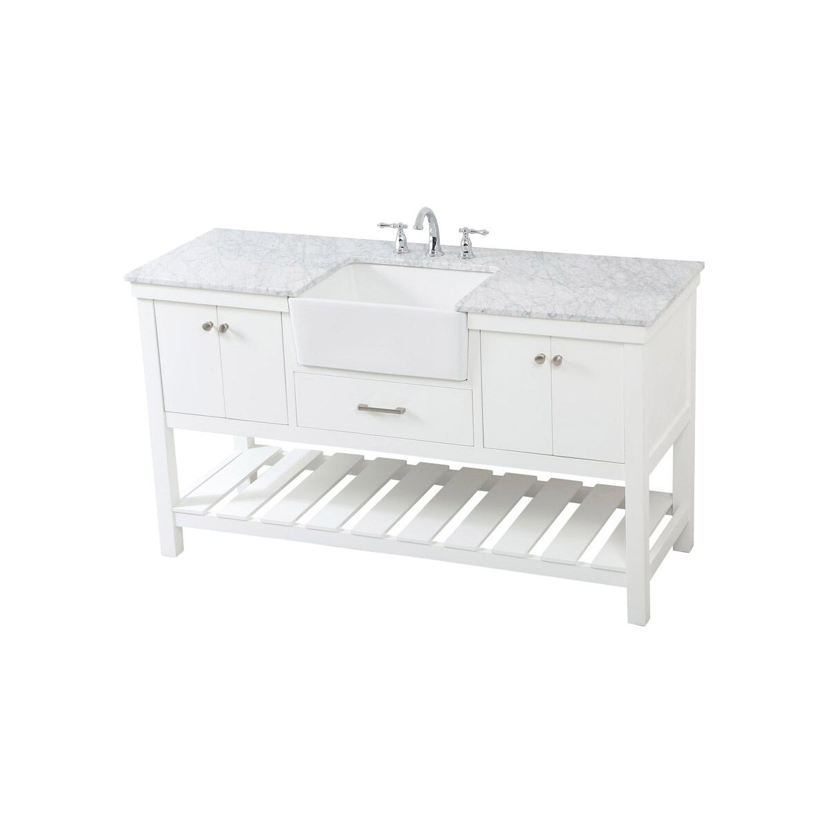 Clement 60 X 22 X 34.13 inch White Bathroom Vanity Cabinet