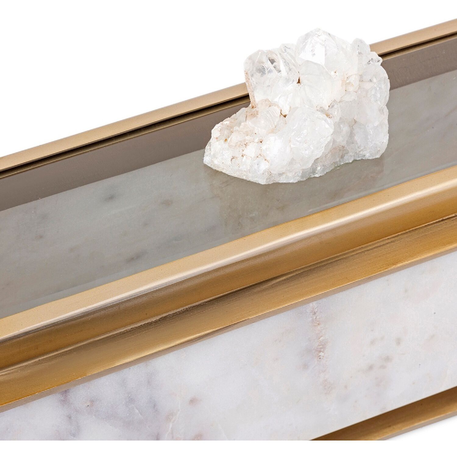 Anita 14 X 4.5 inch White/Gold Decorative Box