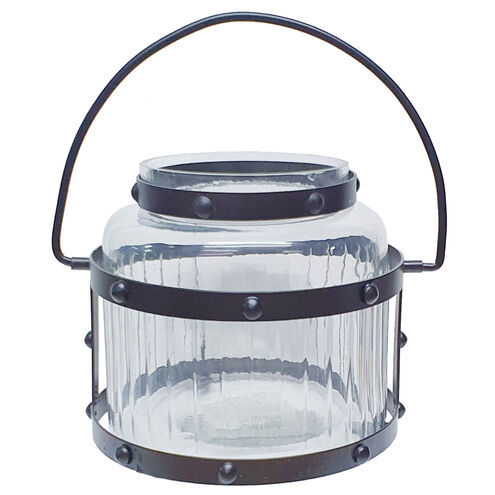 Glass 11 X 9 inch Decorative Lantern, With Handle