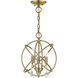 Aria 3 Light 13 inch Antique Brass Convertible Chandelier / Semi Flush Ceiling Light