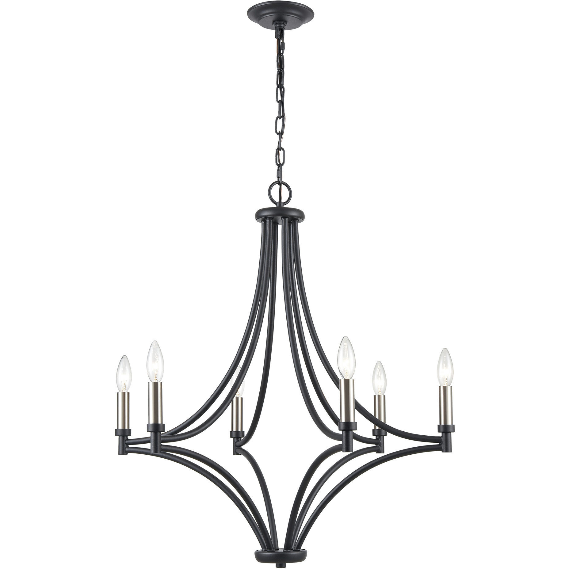 Spanish Villa 6 Light 26 inch Charcoal Chandelier Ceiling Light
