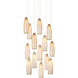 Parish 15 Light 21 inch White/Antique Brass/Silver Multi-Drop Pendant Ceiling Light