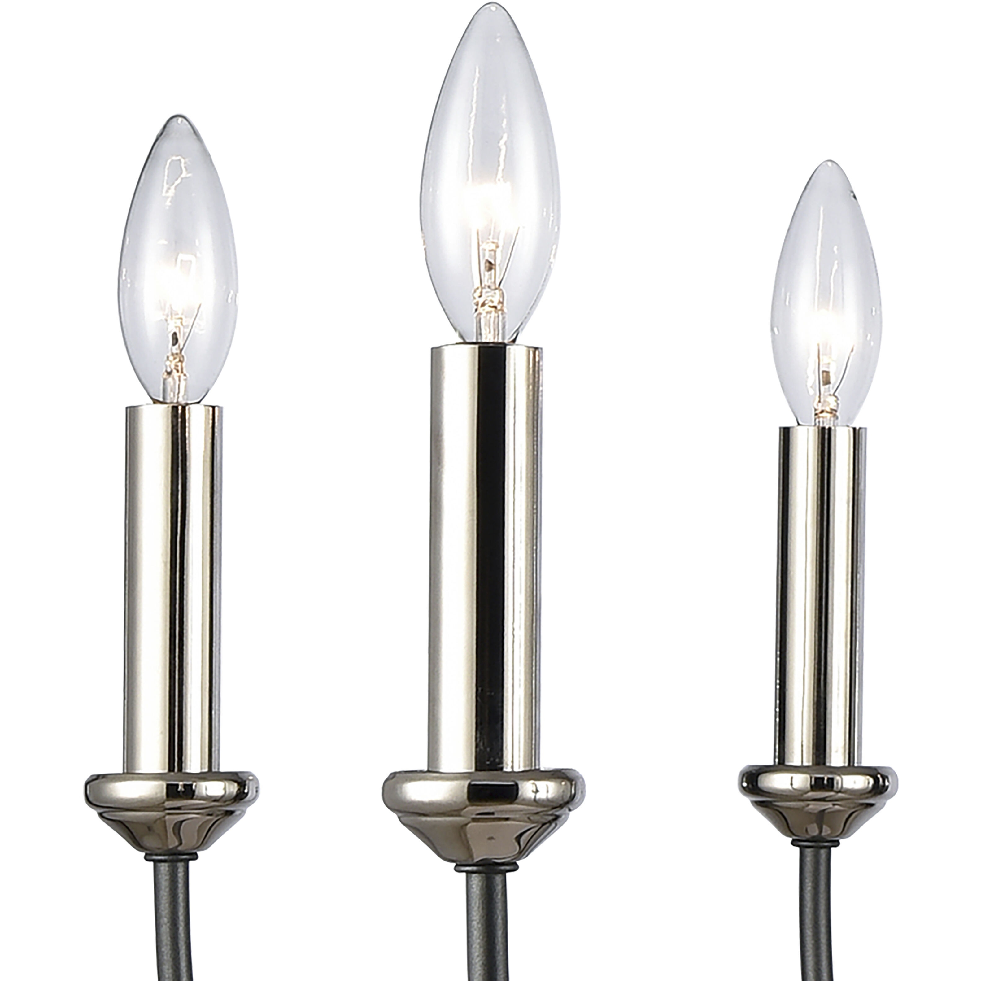 Madeline 8 Light 32.5 inch Black with Polished Nickel Chandelier Ceiling Light