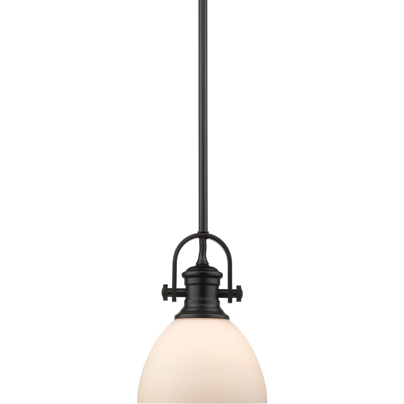 Yep Hines 1 Light 6.88 inch Matte Black Pendant Ceiling Light in Opal Glass