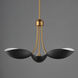 Maris 3 Light 22 inch Black and Natural Aged Brass Multi-Light Pendant Ceiling Light