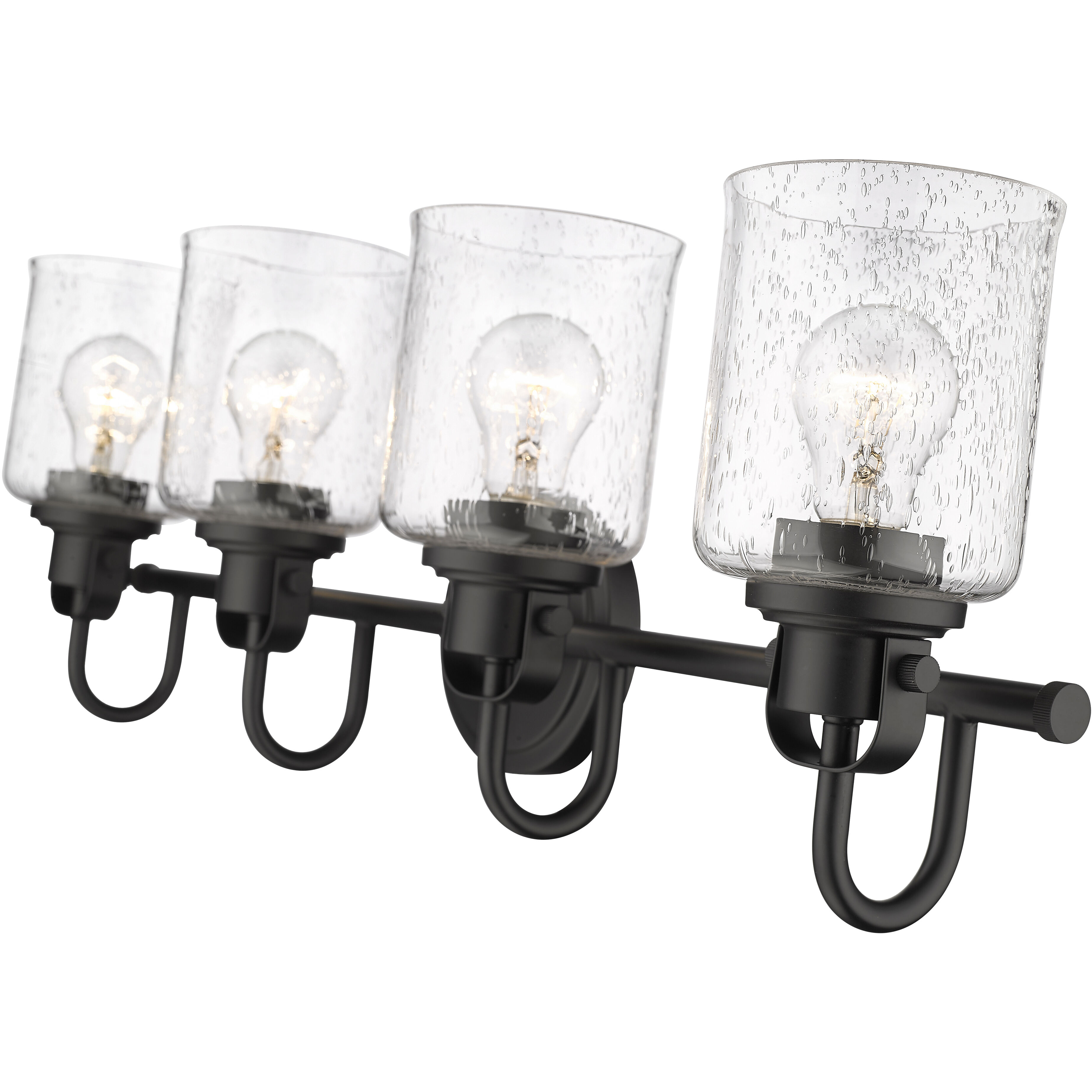 Kinsley 4 Light 28 inch Matte Black Vanity Wall Light