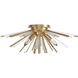 Palisades Ave. 4 Light 24 inch Aged Brass with Champagne Glass Flush Mount Ceiling Light