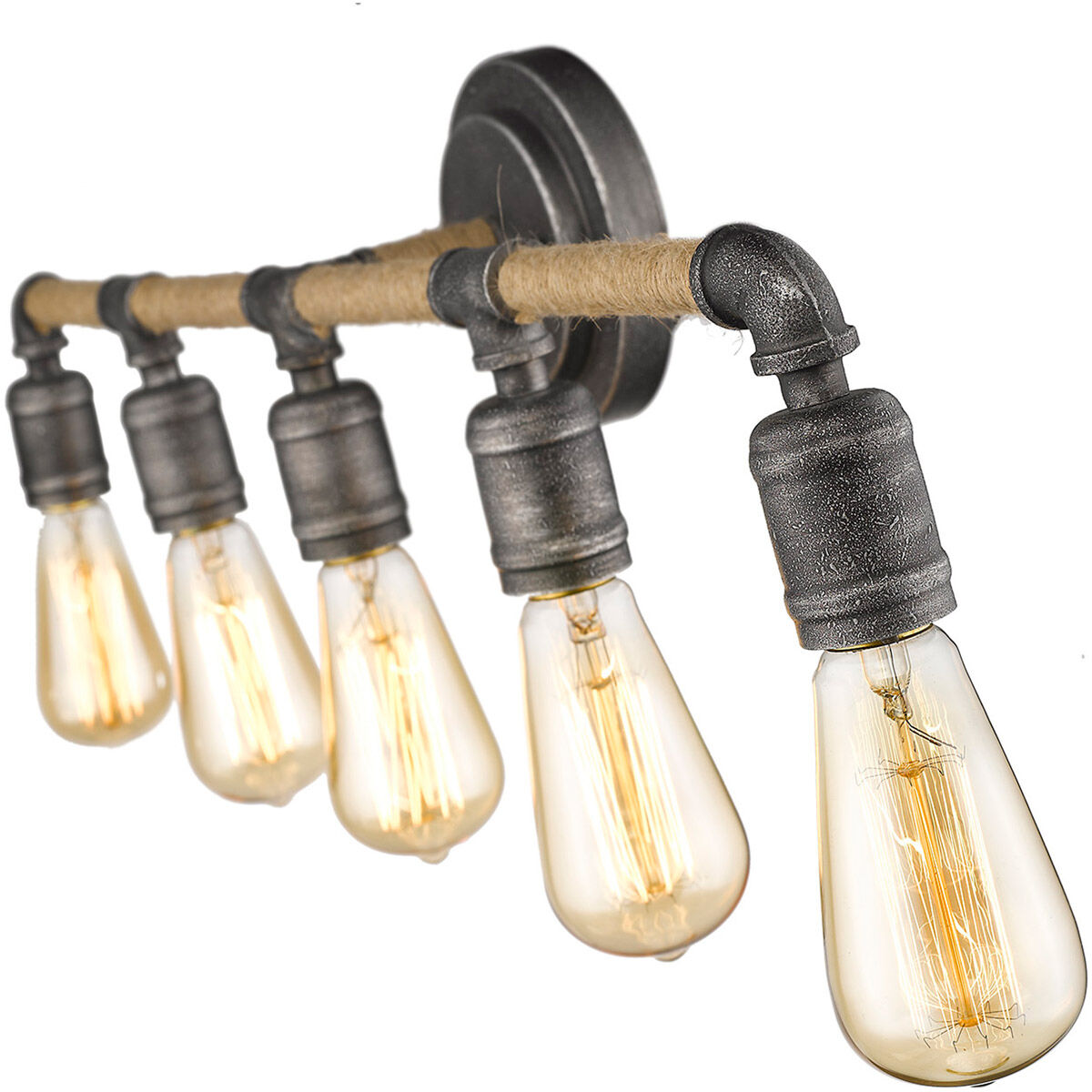 Grayson 5 Light 28 inch Antique Gray Vanity Light Wall Light