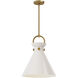 Emerson 1 Light 14 inch Aged Gold Pendant Ceiling Light in Glossy Opal Glass