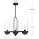 Alora Mood Cyrus 3 Light 23.5 inch Clear Glass/Matte Black Linear Pendant Ceiling Light