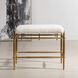 Karleen Antique Brass and Ivory Chenille Bench