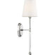 Olmsted 1 Light 6 inch Polished Nickel and White Fabric Wall Sconce Wall Light 