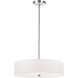Everly 4 Light 20 inch Polished Chrome with White Pendant Ceiling Light