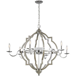 Socorro 6 Light 40 inch Washed Pine Chandelier Ceiling Light