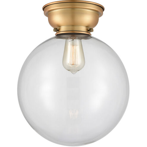 Aditi XX-Large Beacon LED 12 inch Brushed Brass Flush Mount Ceiling Light in Clear Glass, Aditi