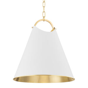 Burnbay 1 Light 18 inch Aged Brass Pendant Ceiling Light in Soft White