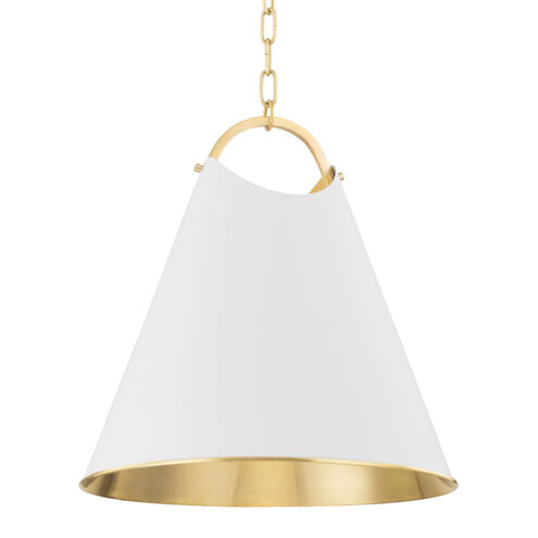 Burnbay 1 Light 18.25 inch Aged Brass and Soft White Pendant Ceiling Light