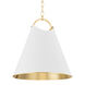 Burnbay 1 Light 18.25 inch Aged Brass and Soft White Pendant Ceiling Light