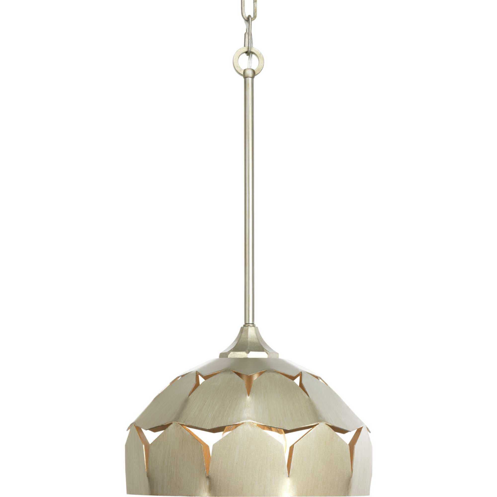 Point Dume™ Yerba 1 Light 12 inch Silver Ridge Pendant Ceiling Light, Design Series