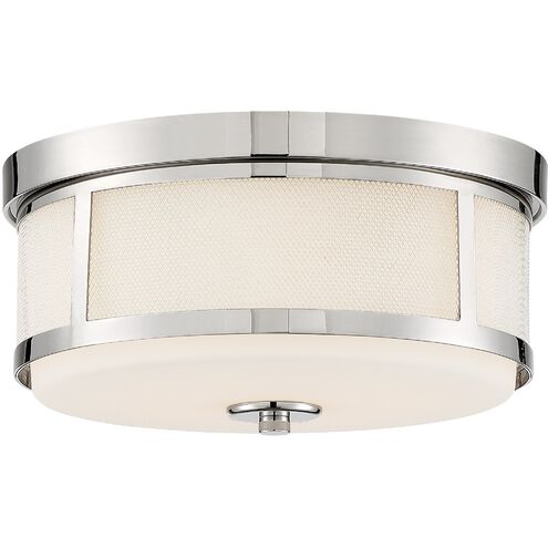 Trevor 2 Light 13.5 inch Polished Nickel Flush Ceiling Light