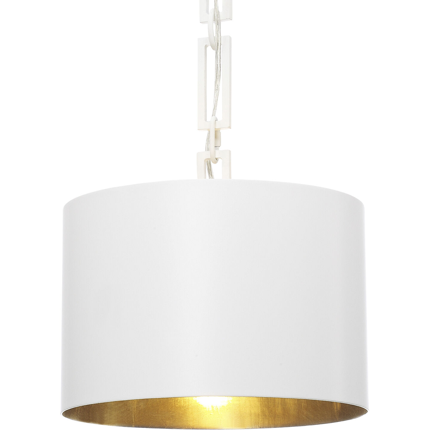 Alston 1 Light 12 inch Matte White/Antique Gold Mini Pendant Ceiling Light in Matte White and Antique Gold