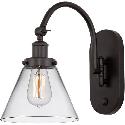 Franklin Restoration Cone LED 8 inch Oil Rubbed Bronze Sconce Wall Light in Clear Glass