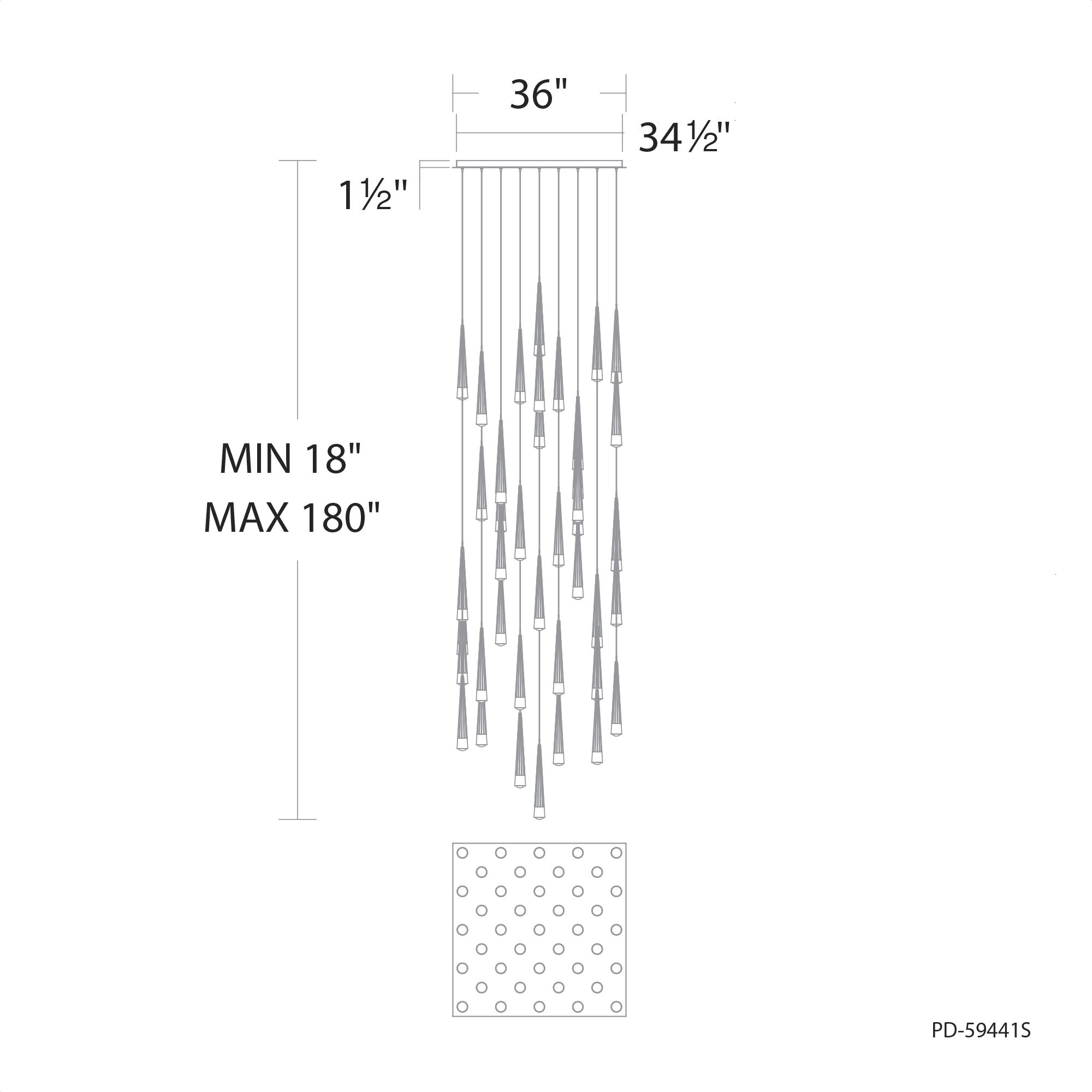 Quill LED 12.13 inch Aged Brass Multi-Light Pendant Ceiling Light, dweLED