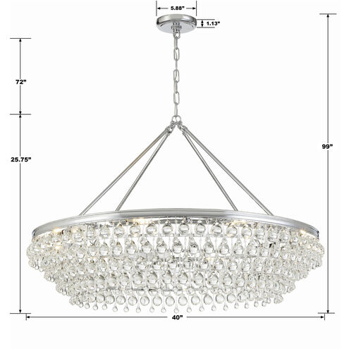 Calypso 8 Light 40 inch Polished Chrome Chandelier Ceiling Light