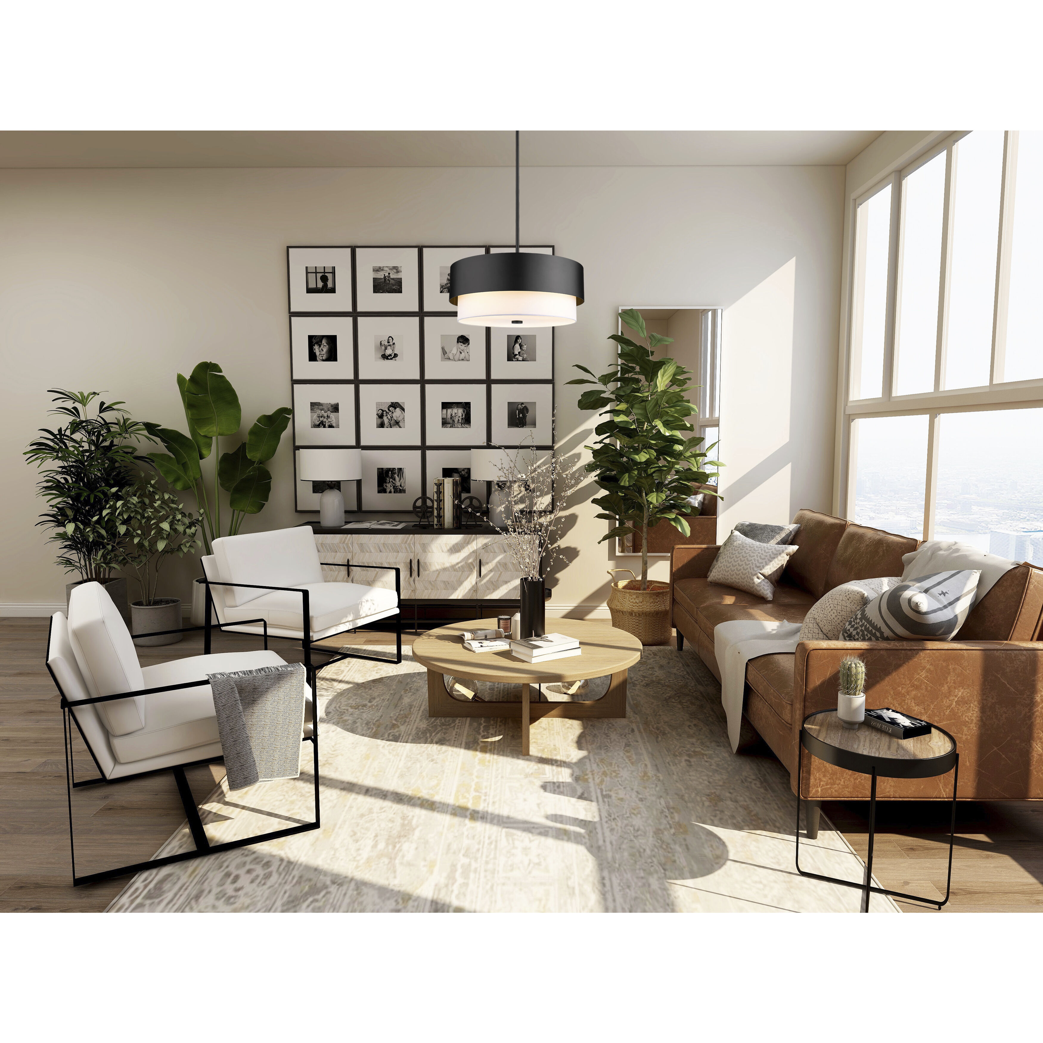 Counterpoint 5 Light 24 inch Matte Black Chandelier Ceiling Light