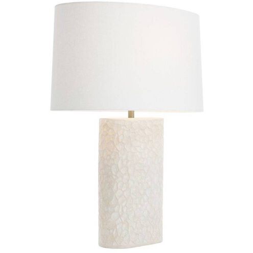 Felicity 28 inch 60.00 watt Egg Shell and Antique Brass Lamp Portable Light