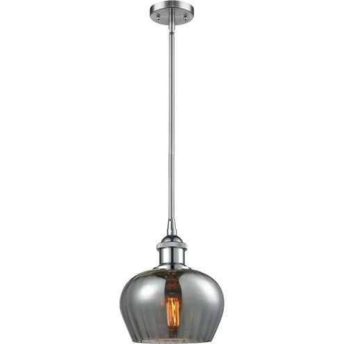 Ballston Fenton 1 Light 7 inch Polished Chrome Pendant Ceiling Light in Plated Smoke Glass, Ballston