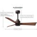 Atlas Alessandra 42 inch Brushed Nickel with Barn Wood Blades Indoor/Outdoor Ceiling Fan