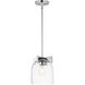 Scoop 1 Light 8 inch Polished Chrome Single Pendant Ceiling Light in Clear