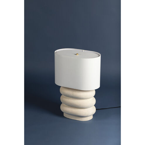 Ewing 25 inch 60.00 watt Aged Brass and Weathered Ivory Ceramic Table Lamp Portable Light