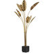 Tropical 87.25 inch 40 watt Vintage Brass and Black Floor Lamp Portable Light, Grande