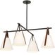 Reins 4 Light 40 inch Saddle Brown Chandelier Ceiling Light
