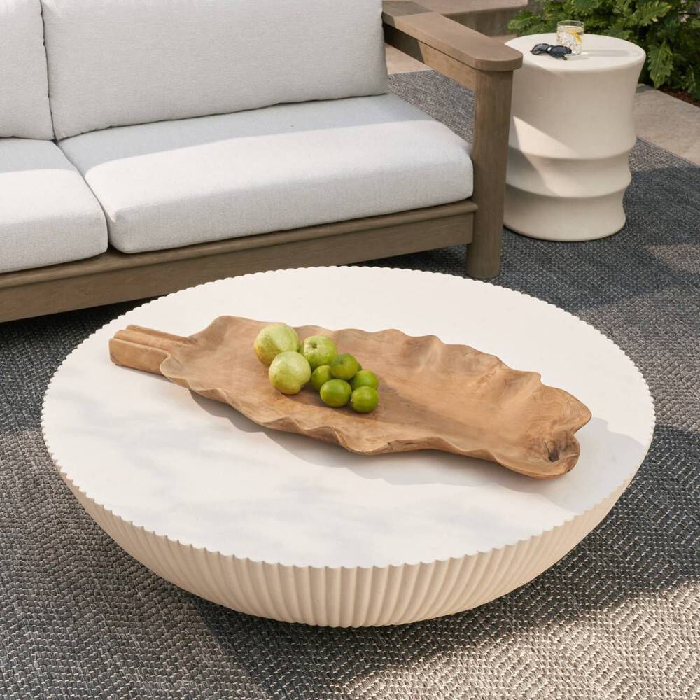 Etta 48 inch Ivory and Blackened Bronze Outdoor Coffee Table