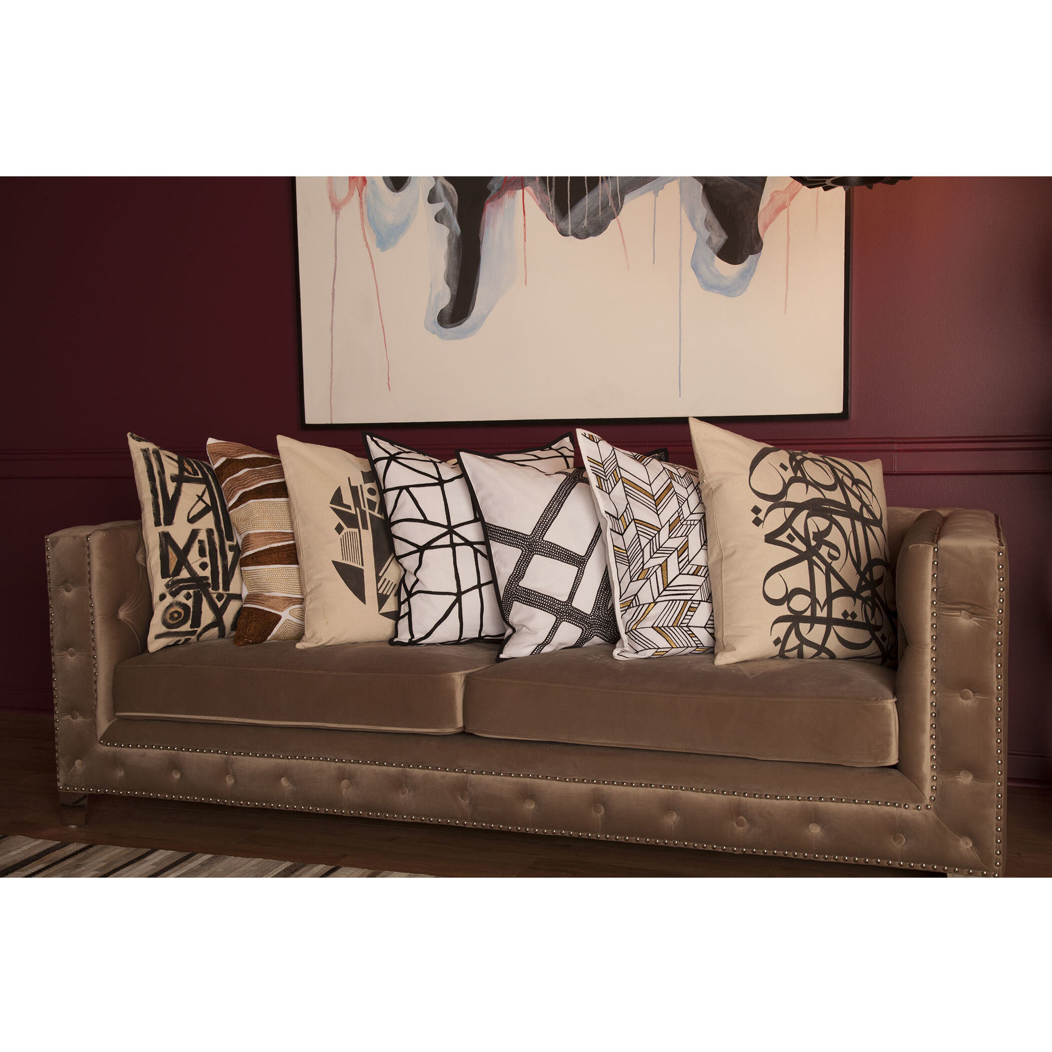 Concepcion Champagne Gold with Silver Sofa