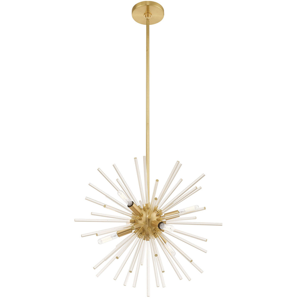 Utopia 6 Light 20 inch Satin Brass Pendant Chandelier Ceiling Light