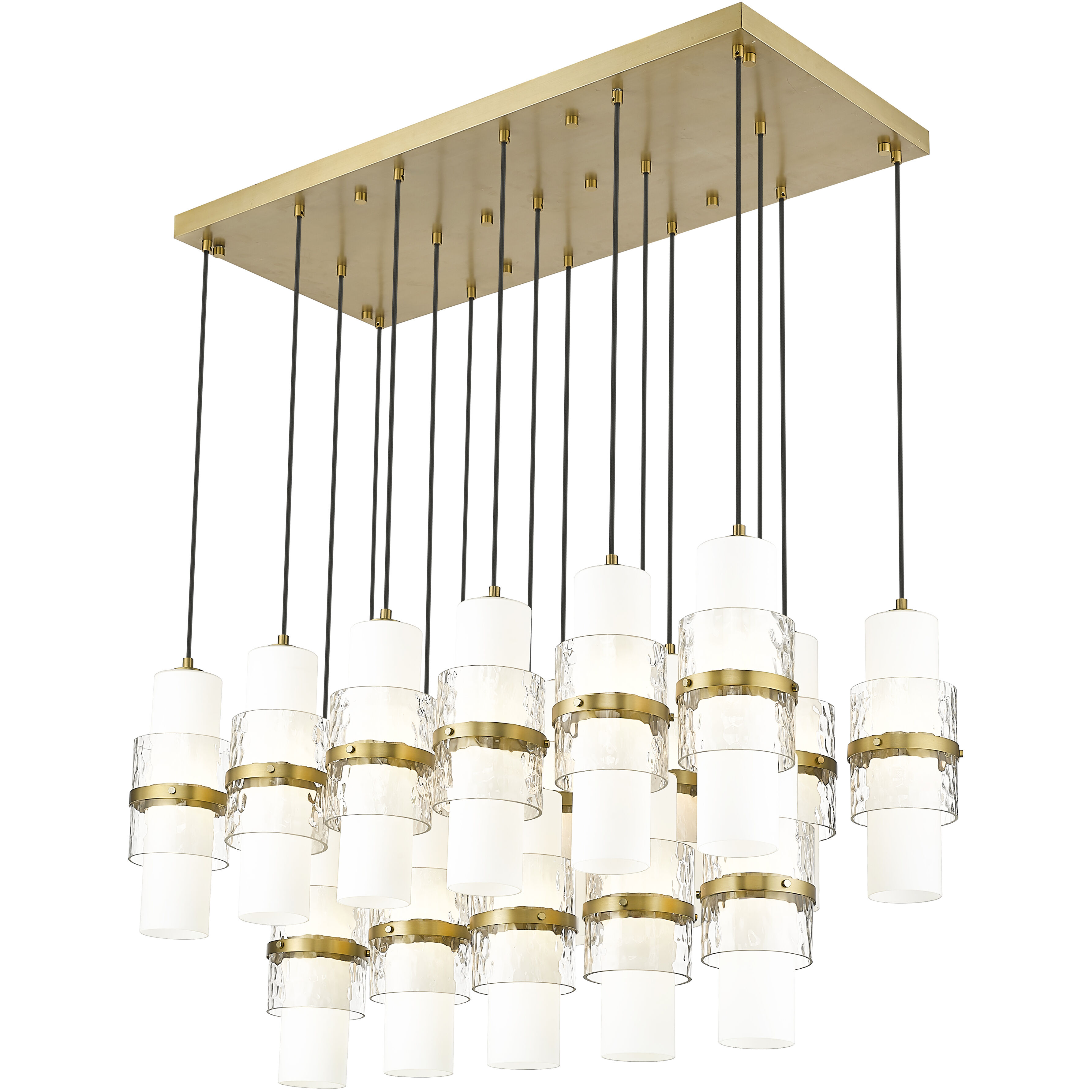 Cayden 17 Light 42 inch Modern Gold Linear Chandelier Ceiling Light