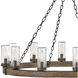 Open Air Sawyer 12 Light 38 inch Sequoia with Iron Rust Outdoor Hanging in Non-LED