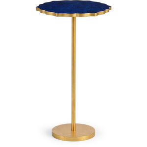 Chelsea House 25 X 14 inch Gold Leaf/Blue Lapis Side Table